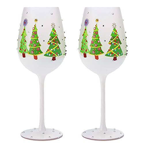 Weihnachtsbaum Feiertag Thema Wein & Wasser Gläser - 2er Set - leuchtend gestielt - Bild 2 von 7