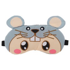 Soft Cartoon Mouse Eyes Sleep Mask Gray Eye Shade Cover for Rest for Travel 1 Pc