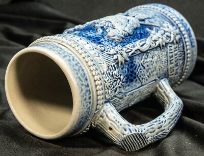 Vintage German Beer Stein Blue and Grey Aufder Alm Gerz W Vintage German Beer Stein Blue and Grey Aufder Alm Gerz W