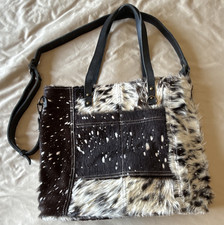 American Darling Animal Print Tote Black/White Zip Detach Strap-Never used