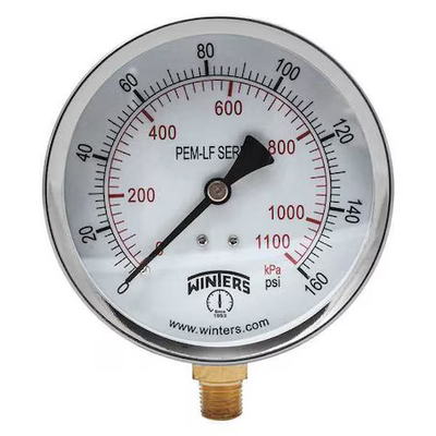 #ad #ad Winters Pem224lf Lead Free Pressure Gauge 0 To 160 Psi 4 In Dial 1 4 In Npt $27.79