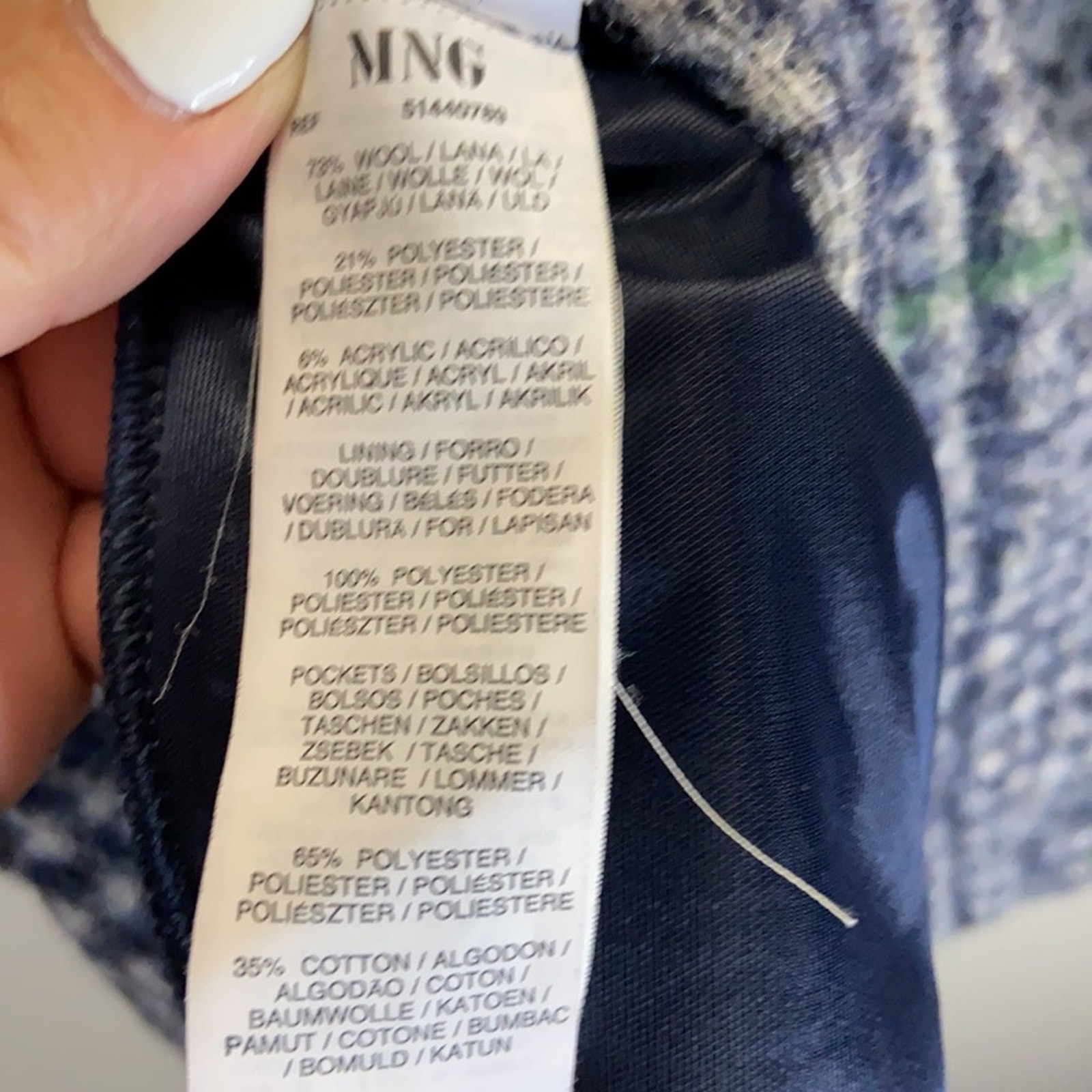 Mango Women Gray Plaid Wool blend Mini Dress Size XS thumbnail 6