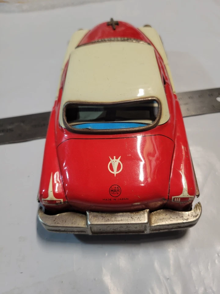 RARO Coche de Fricción Vintage Años 50 Línea MAR Japón Rojo Foto 4 de 4