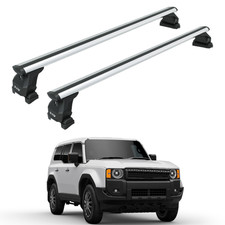 For Toyota Land Cruiser 1958 Roof Rack Cross Bars Fix Channeled Alu Silver