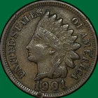 1901 Indian Head Cent Extremely Fine XF Coin, Rim Bump #38262