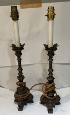Pair Of Antique Bronze Table Lamps
