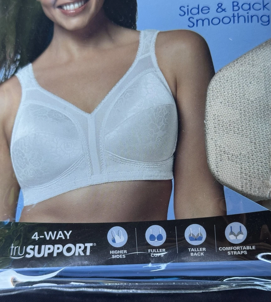 2 x Women's Playtex 18 Hour Ultimate Shoulder Comfort Size 52DDD Natural Beige - Image 3 of 4