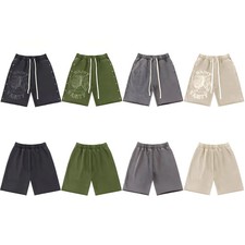 Saint Vanity Men Cotton Rhinestone Designer Shorts Streetwear
