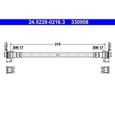 1x ORIGINAL® Ate Bremsschlauch Hinten für Abarth GRANDE PUNTO PUNTO PUNTO EVO