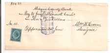 #A1472 Manuscript check Miami County Bank Indiana $10.80 Tippecanoe 1875-8 Crane