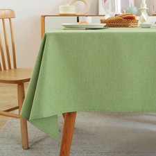Laolitou Rectangle Tablecloth Linen Waterproof Textured Table Cloth, Washable Wr