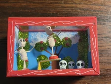 Swimming Pool Diving Board Day of the Dead Shadow Box Diorama Mexico Swim