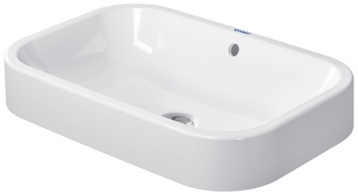 Duravit 2314600000 23 5/8'' White Rectangular Vessel Sink with Overflow