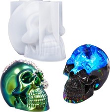 Silicone 3D Large Skull Shape Molds, Skeleton Skull Epoxy Resin Mold for Candle