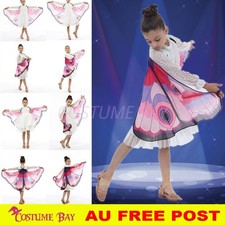 Kids Girls Butterfly Wings Cape Princess Scarf Fairy Wrap Cloak Shawl Book Week