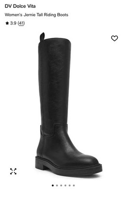 DV Dolce Vita Jernie Boots Womens Size 11 Black Tall Riding Knee High Block Heel