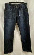 PD&C Men's Slim Straight Dark Wash Denim Jeans NWT Sz 34x32