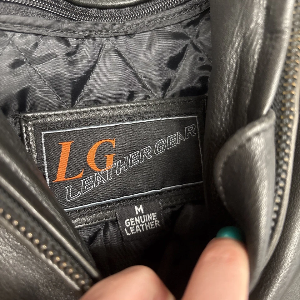 Equipo de cuero LG para mujer M cuero genuino trenzado forro extraíble motocicleta Foto 2 de 4