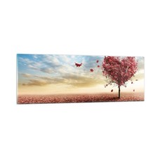 Wandbilder 90x30cm Glasbild Abstraktion Herbst Baum Blatt Bilder Art Wanddeko