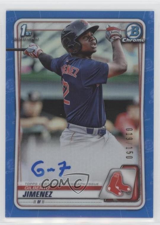 2020 Bowman Chrome Prospect Blue Refractor 19/150 Gilberto Jimenez Auto z7w