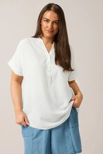 Image of Evans Curve Women's Plus Size Half Placket Blouse