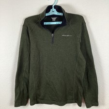 Eddie Bauer Mens Long Sleeve Sweatshirt Sz S Solid Jacket 1/4 Zip Excellent