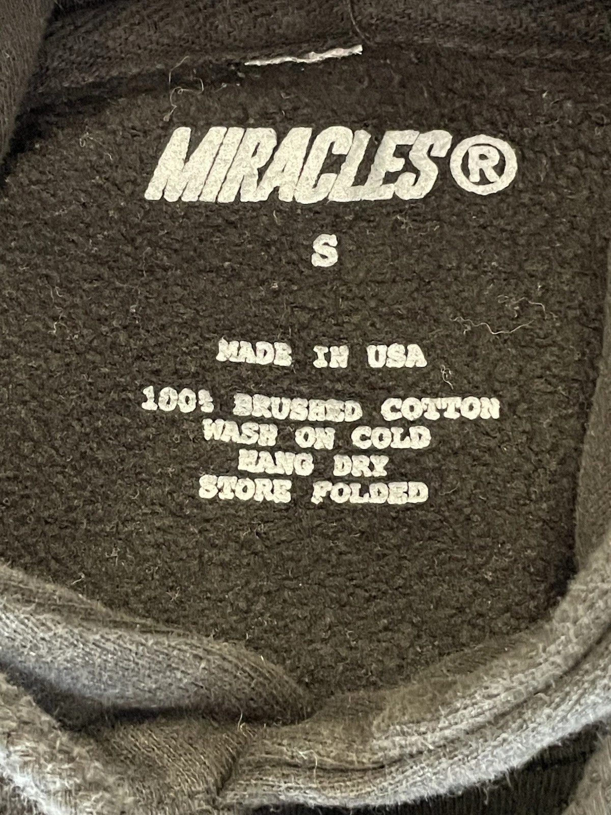 OFF WHITE Felpa con cappuccio Miracles "The Ten" nera taglia small bianco sporco Virgil Abloh