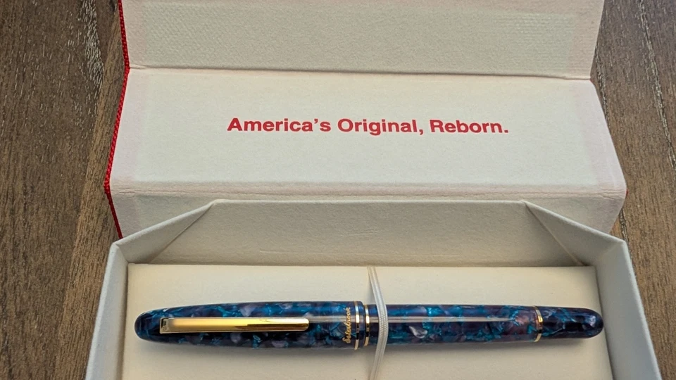 Pluma Estilográfica Esterbrook Estie Blue Moon Botón-Pistón - Flexible Fina Plumín Foto 4 de 4