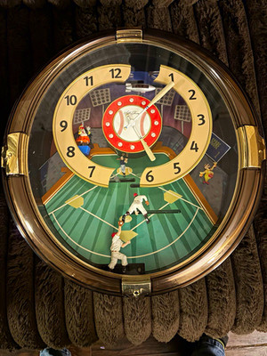 Vintage Seth Thomas Baseball Music With Motion Wall Clock   WBR-1703   Animated