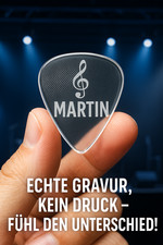 Gitarrenplektrum personalisiert mit Gravur Na...