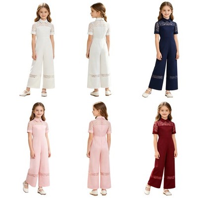 Kids Girls Bodysuit Event Jumpsuit Stage Rompers One Piece Photo Shooting Party