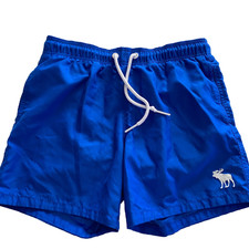 Abercrombie  Fitch Men's Swim Shorts Sz M Blue Mesh Lined Pockets Beach Pool