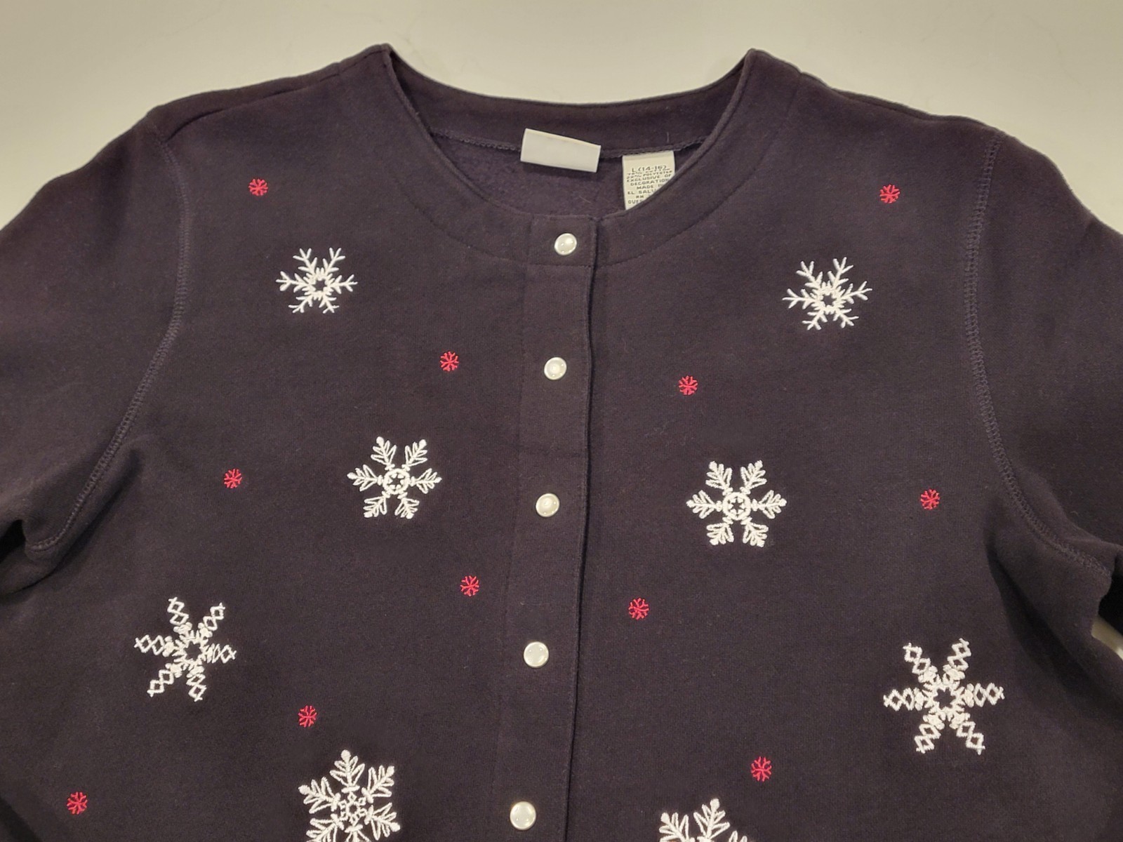 Classic Elements Snap Christmas Snowflake Cardiga… - image 2