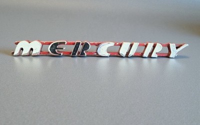 OEM Mercury Script - Glove Box Above Ribs 1947 1948 6.25''