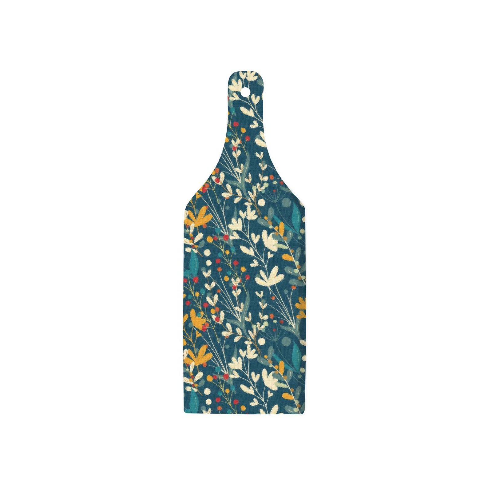 Botanical Glass Serving Board - Floral Bottle Shaped Platter/Worktop Saver