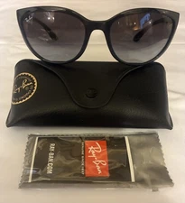 🔥 Ray-Ban Emma Sunglasses RB 4167 601/8G Polished Black Gray Gradient w/Case
