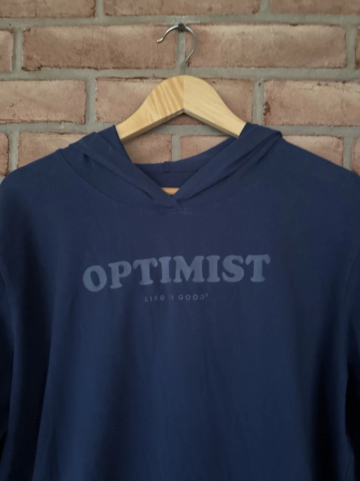 Sudadera con capucha Life is Good Crusher Flex para mujer talla XL azul OPTIMIST con bolsillo Foto 3 de 4