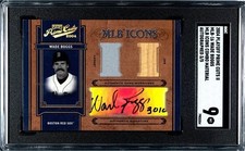 2004 PLAYOFF PRIME CUTS -   /5 Wade Boggs Jersey Bat Auto Red Sox SGC 9
