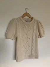 And Other Stories Short Sleeve Sweater, Women’s, Size XS, Bobble And Cable Knit