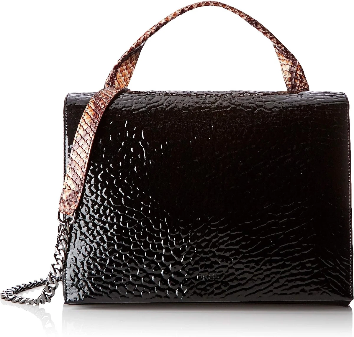 Sac à Main Bandoulière Vintage KLAUS BREE Berlin - Daim Et Cuir - Couleur Noir/marron - Occasion
