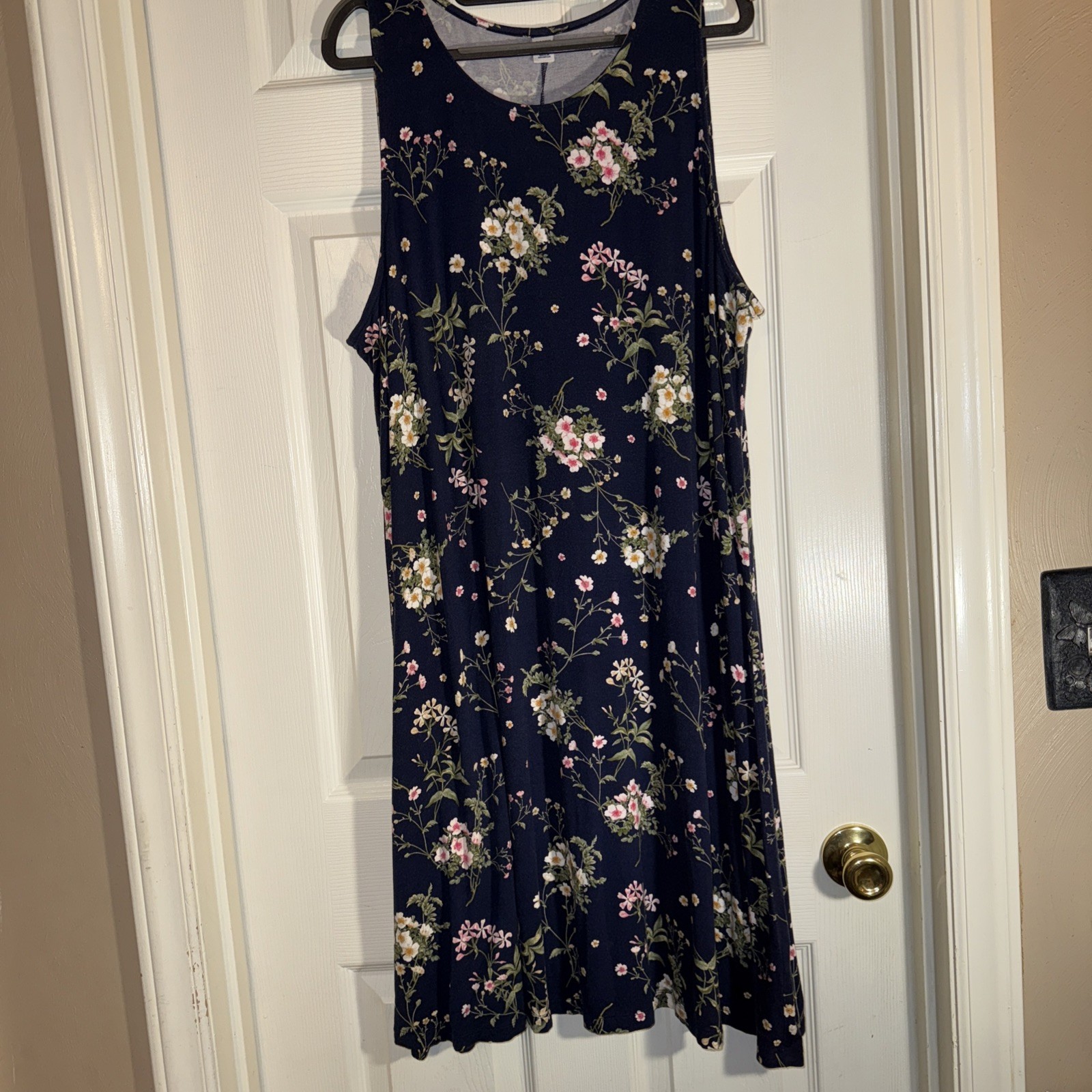 Old Navy Sleeveless Jersey Swing Dress Navy Floral Women’s Plus Size 3X
