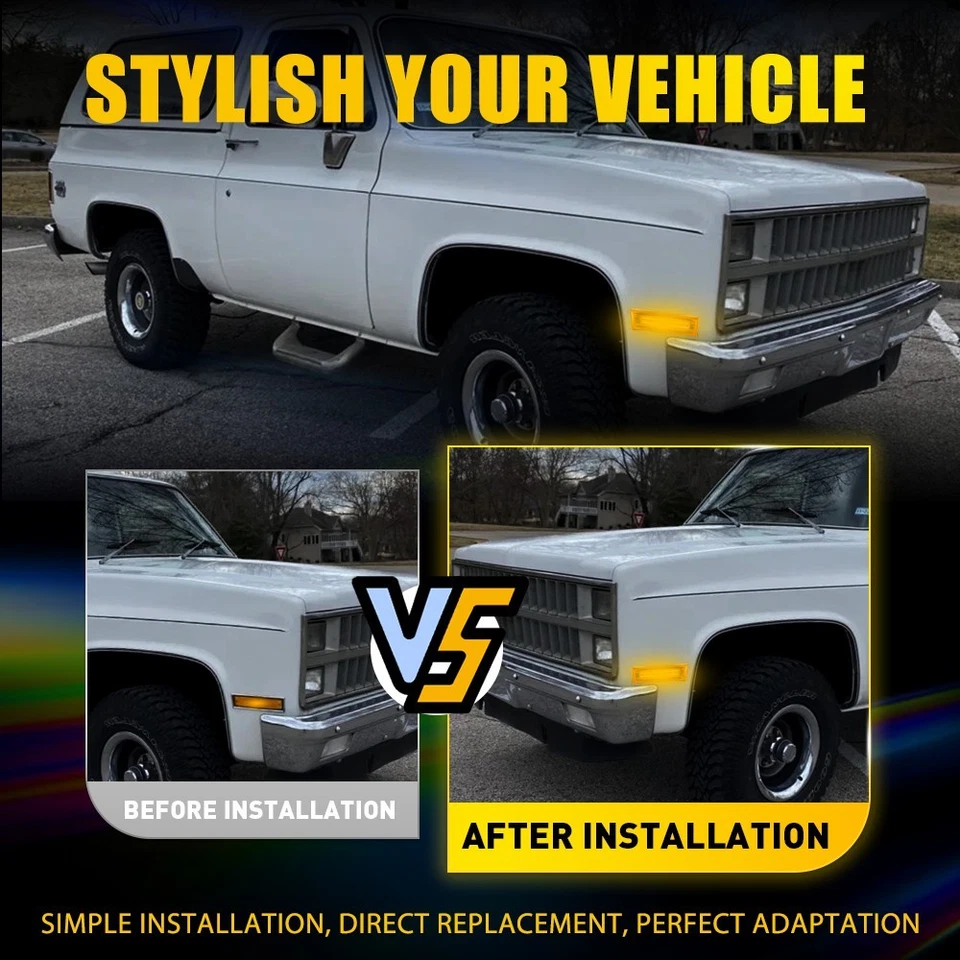 2-20X LED Side Marker Signal Lights For GMC R1500 R2500 R3500 V1500-3500 1987-91 - Image 2 of 4