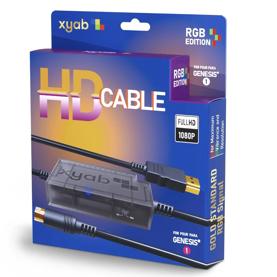 SEGA Genesis Model 1 - XYAB HD TV Link Cable Cord Full 1080 HDMI - New - Image 2 of 2