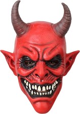 HOTTERCOS Halloween Scary Demon Mask Horror Red Devil Masks Costume For Adult Gi