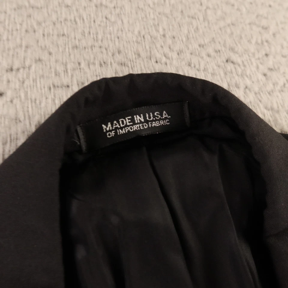 Chaqueta Esmoquin De Colección M Negra 100% Lana Lúpulo Verano Blazer Transpirable EE. UU. 43R Foto 3 de 4