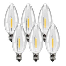6 PCS Shatterproof LED Window Candle Replacement Bulbs Warm White 2700K E12