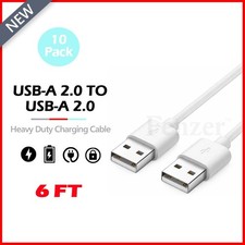 10X USB 2.0 A Male USB to A Male USB Cable High Speed Data Transfer Cord 6Ft