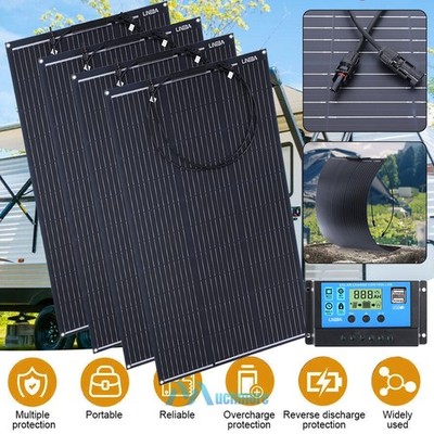Kit de panel solar de 200W 400W, cargador de batería de 12 V, para autocaravana