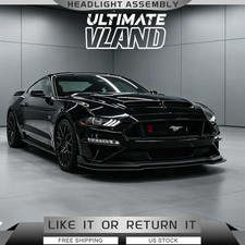 Vland Full Led Projector Headlights Fit 2018-2023 Ford Mustang Front Lamps Pair Vland Full Led Projector Headlights Fit 2018-2023 Ford Mustang Front Lamps Pair