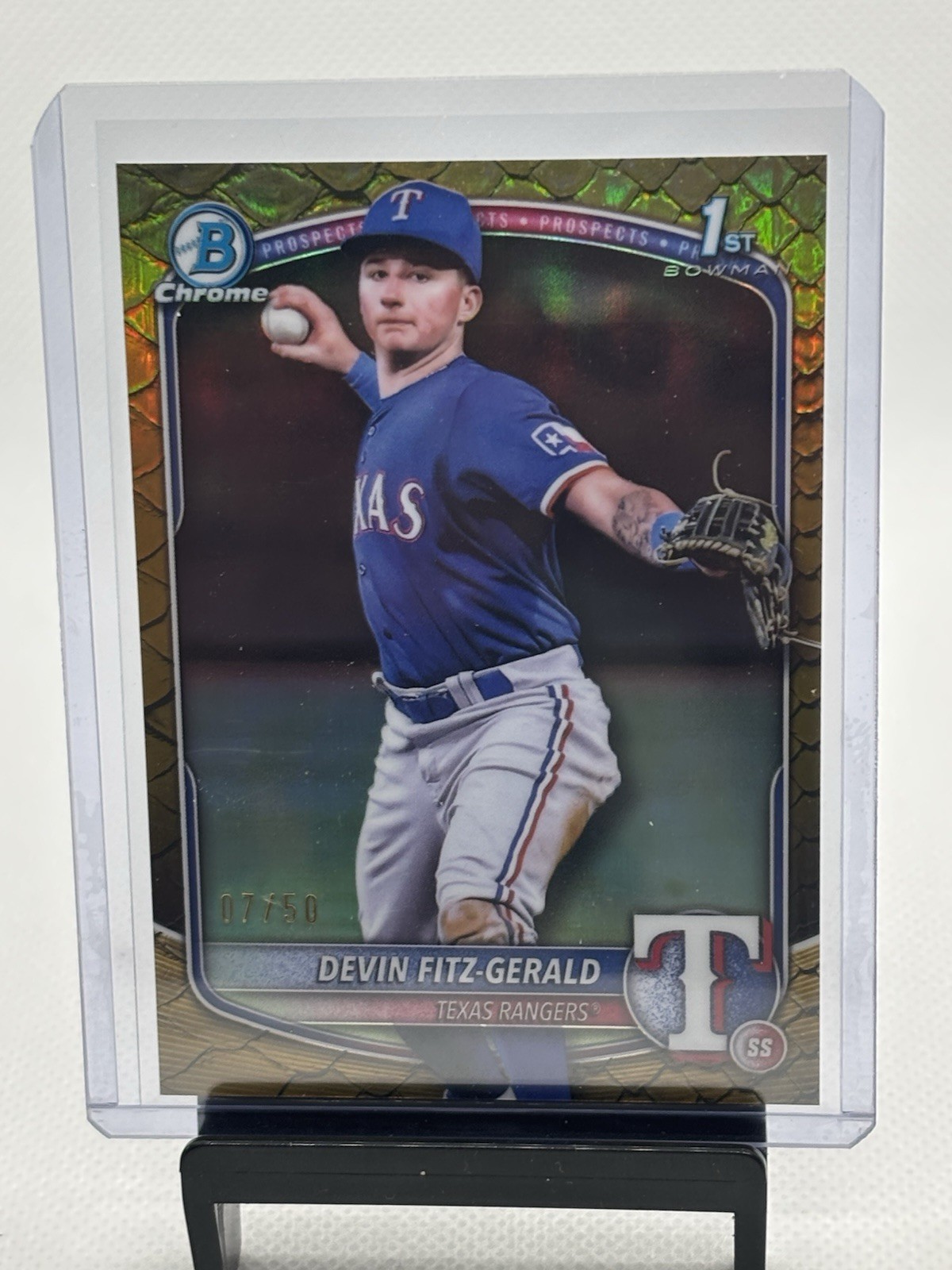 2025 Bowman Chrome - Devin Fitz-Gerald - 1st Bowman Gold Reptilian 07/50